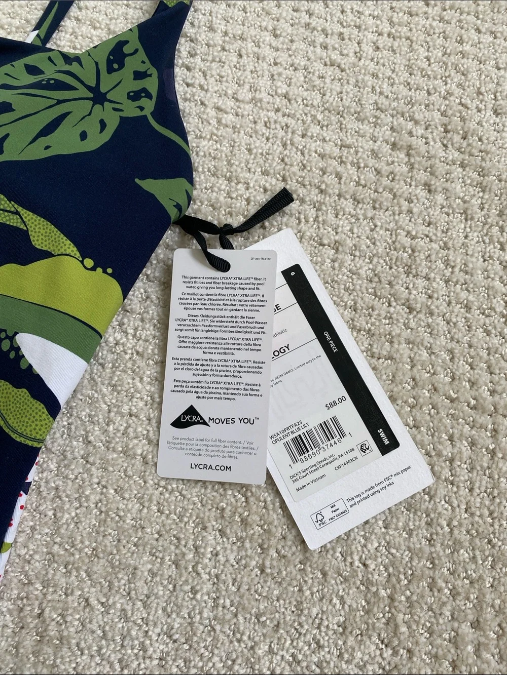 Calia Navy Floral One-Piece Swimsuit
